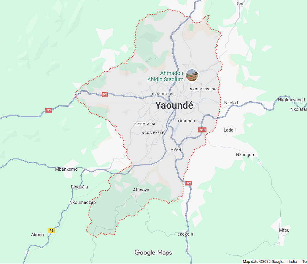 Map showing Mfoundi, Yaoundé IV, Cameroon